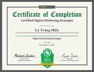 Ly Trung Hieu Digital Marketing Mastery Digital Marketing Mastery Certificate DigitalMarketer Lab