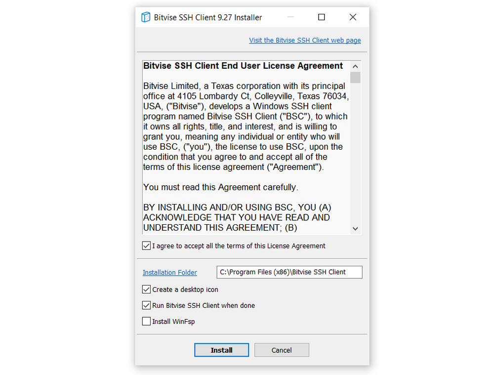 Giao diện Bitvise SSH Client sau khi đăng nhập