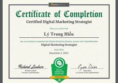 Ly Trung Hieu Digital Marketing Mastery Digital Marketing Mastery Certificate DigitalMarketer Lab 1