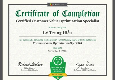 Ly Trung Hieu chung chi Conversion Funnel Mastery