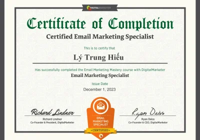 ly hieu chung chi Email Marketing